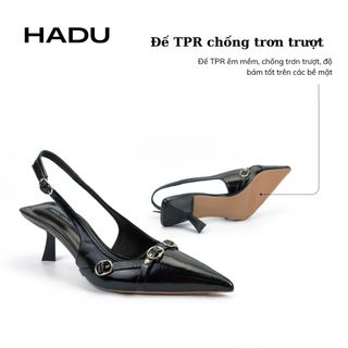 Dép Cao Gót Bít Mũi 5P Slingback HADU M5110 Mũi Nhọn Quai Hậu BH 24T