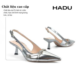 Dép Cao Gót Bít Mũi 5P Slingback HADU M5110 Mũi Nhọn Quai Hậu BH 24T