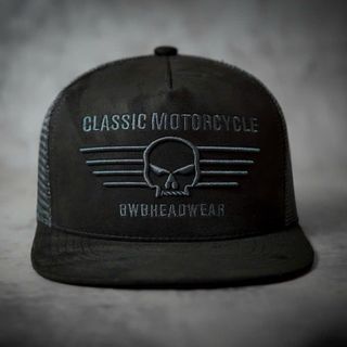 Nón Lưỡi Trai BWB Classic Motocycle Đen Xám Snapback Chất Da Lộn Phối Lưới giá sỉ