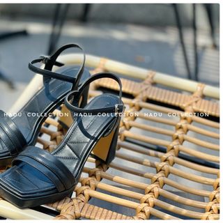 Giày Sandal Gót Vuông 9P Sườn Kép Quai Ngang ARES HADU M956 Đúp Trước 3P - BH 24 Tháng