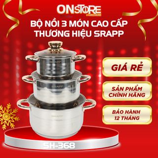 Bộ nồi 3 món cao cấp thương hiệu SRAPP, model: SH-368 giá sỉ