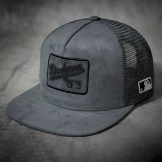 Mũ Lưỡi Trai Dod.gers Xám Snapback Chất da lộn phối lưới