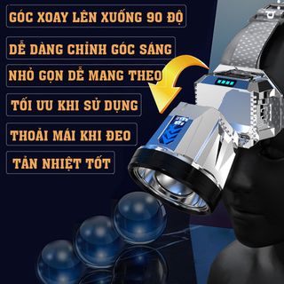 Đèn đội đầu T998 siêu sáng 3 chế độ, chống nước