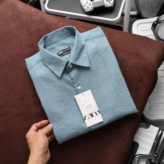 Sơ mi tay ngắn nam, chất cotton , pha linen ,co giãn nhẹ ,   Có sợi chống nhăn , mềm , mát