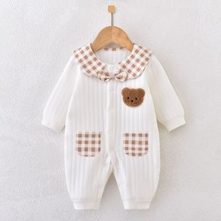 BODY NỈ BÔNG CHO BÉ JASMINE BABY TÚI CARO ĐÍNH GẤU XÙ giá sỉ