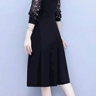 Váy dự tiệc tay ngắn dáng xoè chất liệu thun poly co giãn, phối voan dày dặn mềm mại che khuyết điểm tốt D04