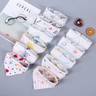 Combo 10 yếm tam giác Jasmine Baby vải xô có nút cài 2 nấc giá sỉ