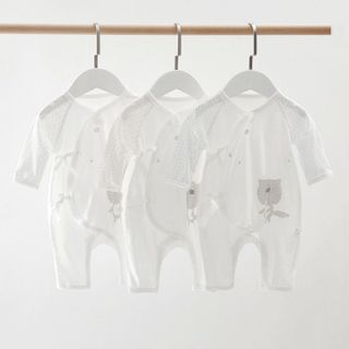 Bộ quần áo liền thân Jasmibe Baby in hình chồn vải 100% cotton thoáng mát giá sỉ