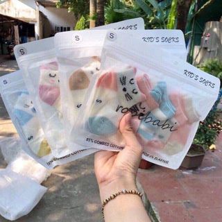 Set 5 Đôi Tất Cho Bé Jasmine Baby hình Mèo Cổ thấp giá sỉ