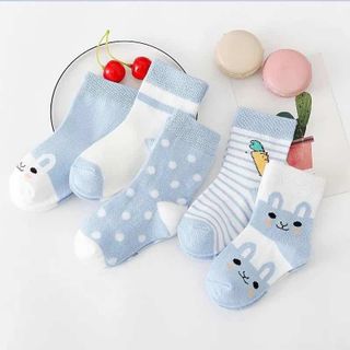 Set 5 đôi tất cao cổ cho bé Jasmine Baby sợi bông nguyên chất giá sỉ