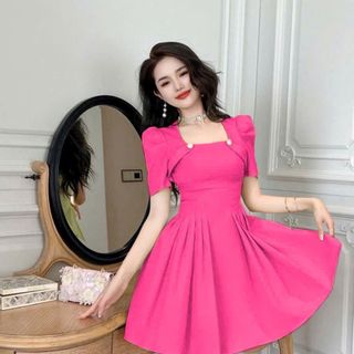 Đầm dự tiệc thiết kế dáng xoè dự tiệc chất liệu cotton lạnh,mềm mại, sang trong,thanh lịch D05