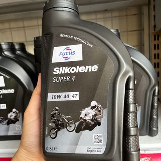 Nhớt Xe Máy Fuchs Silkolene 10w40 Super 4 10W40 0.8L/1L cho xe số