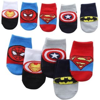 Set 5 đôi tất cho bé JASMINE hình siêu anh hùng Super Man QUB KIDS giá sỉ