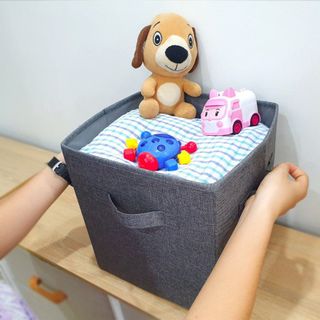 Hộp cube Jasmine Baby xuất Úc vải Oxfort màu ghi giá sỉ