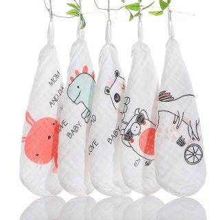 Set 5 Khăn sữa Jasmine Baby 6 lớp sợi tre cho bé - 30x30cm (túi zip) giá sỉ