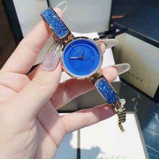HOT SALE ĐỒNG HỒ NỮ CAO CẤP GU CII MẶT ĐÁ SỨ DÂY ĐÁ BLING BLING 6