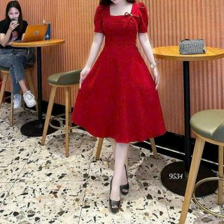 Đầm dự tiệc sang trọng bigsize cao cấp thiết kế dáng xòe đẹp, chất liệu cotton lạnh cao cấp N65