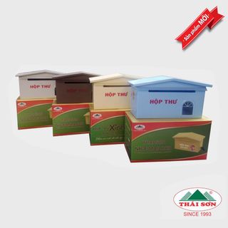 Hộp Thư Xinh Thái Sơn - kiểu dáng ngôi nhà với Chất Liệu Sắt Sơn Tĩnh Điện - GIẤY BÁO ĐIỆN NƯỚC, GÓP Ý