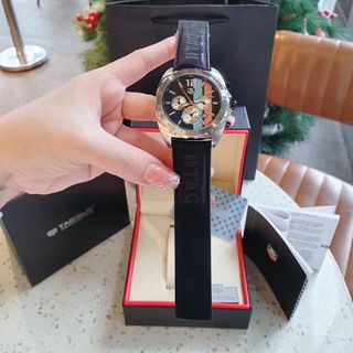 ĐỒNG HỒ NAM TRUNG CẤP TAG HEU DÂY DA MẶT CHONOGRAP 5