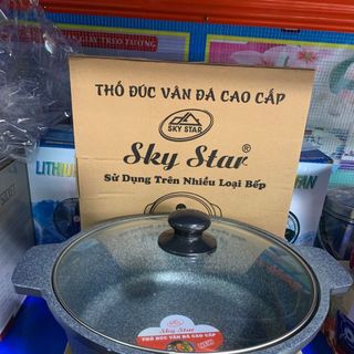 Thố đúc Vân đá cao cấp - sử dụng được trên bếp điện từ ( size 24cm ) giá sỉ