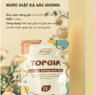 NƯỚC GIẶT XẢ SẮC HƯƠNG TOP GIA 2IN1 TÚI 1L giá sỉ