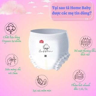 Tã HomeBaby nội địa Trung size L38 quần 100%cotton 9-14kg