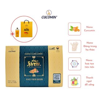 Tinh Chất Nghệ Nano Curcumin Nghệ Đông Trùng CUCOMIN Hàn Quốc Loại 60 Tuýp × 2g + Túi Đựng Và Bình Pha Nước 350ml giá sỉ