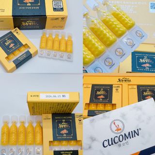 Tinh Chất Nghệ Nano Curcumin Nghệ Đông Trùng CUCOMIN Hàn Quốc Loại 60 Tuýp × 2g + Túi Đựng Và Bình Pha Nước 350ml