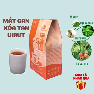 Trà Cà Gai Leo THÁI HƯNG - Hộp 25 túi lọc x 5g - Mát gan, thải độc gan, hạ men gan, giảm mỡ gan