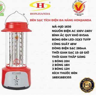 ĐÈN SẠC TÍCH ĐIỆN KHẨN CẤP HONJIANDA HJD-1630 giá sỉ