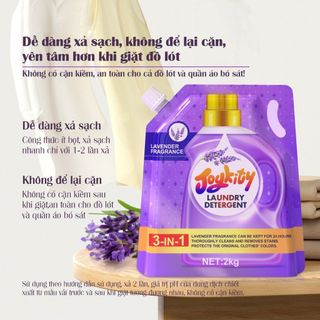 [Hỏa tốc HCM] Nước Giặt Joykity Hương Lavender túi 2L An Toàn Cho Da Làm Sạch Vết Bẩn Ưu Việt Lưu Hương 48 Tiếng