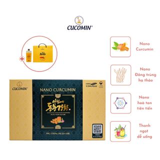 Tinh Chất Nghệ Nano Curcumin Nghệ Đông Trùng CUCOMIN Hàn Quốc loại 105 Tuýp × 2g Tặng Túi Đựng Và Bình Pha Nước 350ml giá sỉ