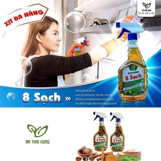 Xịt đa năng thảo dược 8 sạch An Thái Hưng, kháng khuẩn, làm sạch, khử mùi, xua đuổi côn trùng