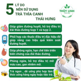 Trà Thìa canh Thái Hưng - New- Bịch 100 túi lọc 5g Giảm và ổn định đường huyết, Giảm mỡ máu