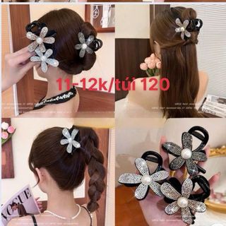 Kẹp mái sét trắng đen đỉnh gấp sau bông hồng vvv giá trên sản phẩm
