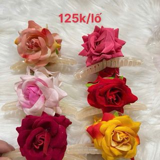 Kẹp mái sét trắng đen đỉnh gấp sau bông hồng vvv giá trên sản phẩm