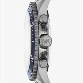 ĐỒNG HỒ NAM CAO CẤP M KORS 8727 CHONOGRAP DÂY THÉP ĐEN MẶT XANH NAVY 2