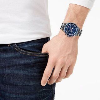 ĐỒNG HỒ NAM CAO CẤP M KORS 8727 CHONOGRAP DÂY THÉP ĐEN MẶT XANH NAVY 2