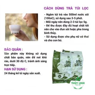Trà Đinh lăng THÁI HƯNG (New) An thần, ngủ ngon, giảm stress - Bịch 100 túi lọc 5g
