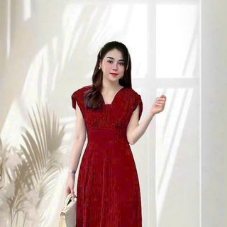 Đầm Maxi Cổ V Nhúng Tay Sang Trọng và Thanh Lịch Cho Mọi Dịp