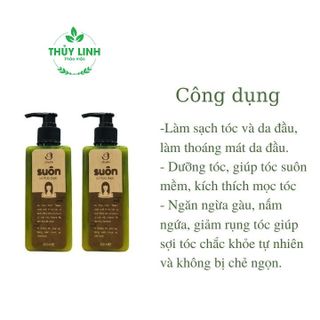 Dầu Xả thảo dược SUÔN 300ml dưỡng tóc, giúp tóc suôn mềm, chắc khỏe, ngăn ngừa gàu, nấm ngứa, rụng