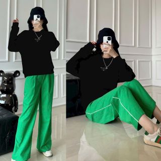 Sét tay dài ống rộng thêu QC