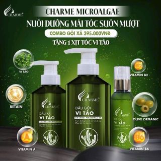 Combo dầu gội vi tảo charme