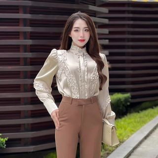 ÁO SƠ MI CAO CỔ DÀI TAY HI0009