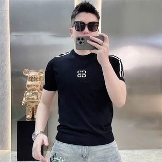 áo đen cổ tròn thêu logo vải chạy 2 dây - giá sỉ cạnh tranh