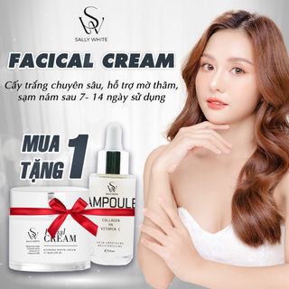 Kem dưỡng trắng ngăn ngừa lão hoá mờ thâm sạm - SALLY WHITE - FACIAL CREAM 25GR