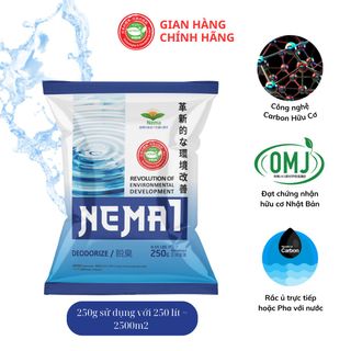 Phân bón hữu cơ Carbon NEMA 1 xử lý mùi hôi chuồng trại, nước thải chăn nuôi (loại 0,25kg quy mô 2500m2 )