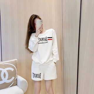 Sét short tay dài phối logo