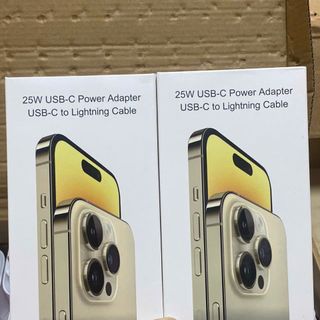 Bộ sạc nhanh 25W Hộp Vàng typc C to Lightning Áp dụng cho các dòng 14Promax trở lại