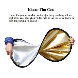Tấm Hắt Sáng 2in1 Tròn KT 30-110cm - Miếng Bạt Phản Quang Chụp Ảnh & Quay Phim Studio
